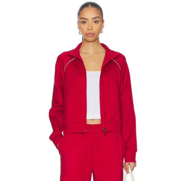 ビヨンドヨガ Beyond Yoga 【 Piped Zip Front Jacket Women Holly Red 】 Jacket 上衣 レディース Red 赤・赤いこと