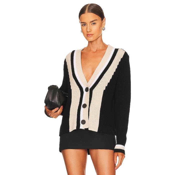 525 America 【 Varsity Cardigan Women Black Multi 】 ジレー レディース 黒いこと 黒いこと