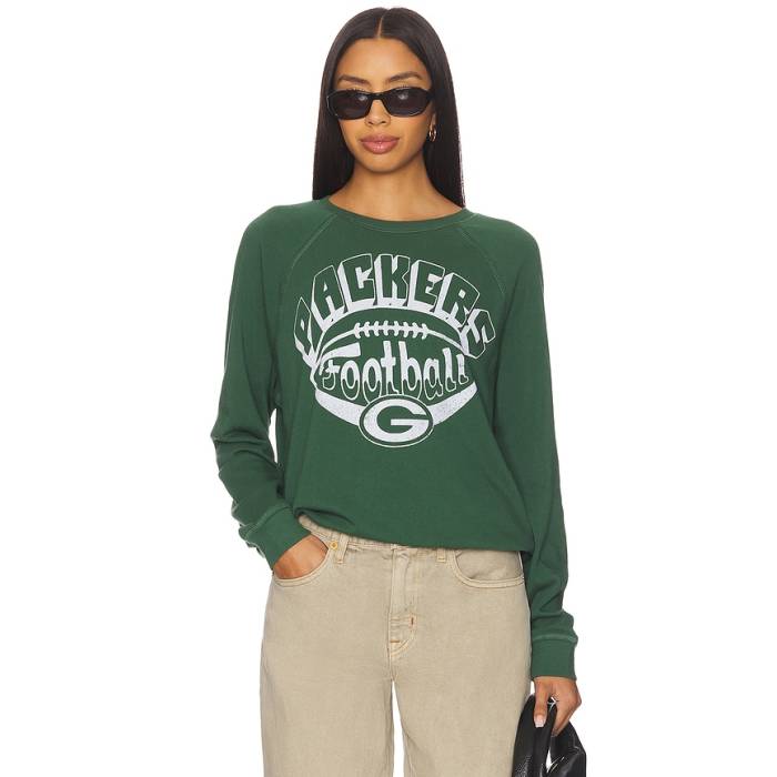 ジャンクボンネット Junk Food 【 Packers Football Sweatshirt Women Hunter 】 パッカーズ 蹴球 汗水 調教師 レディース