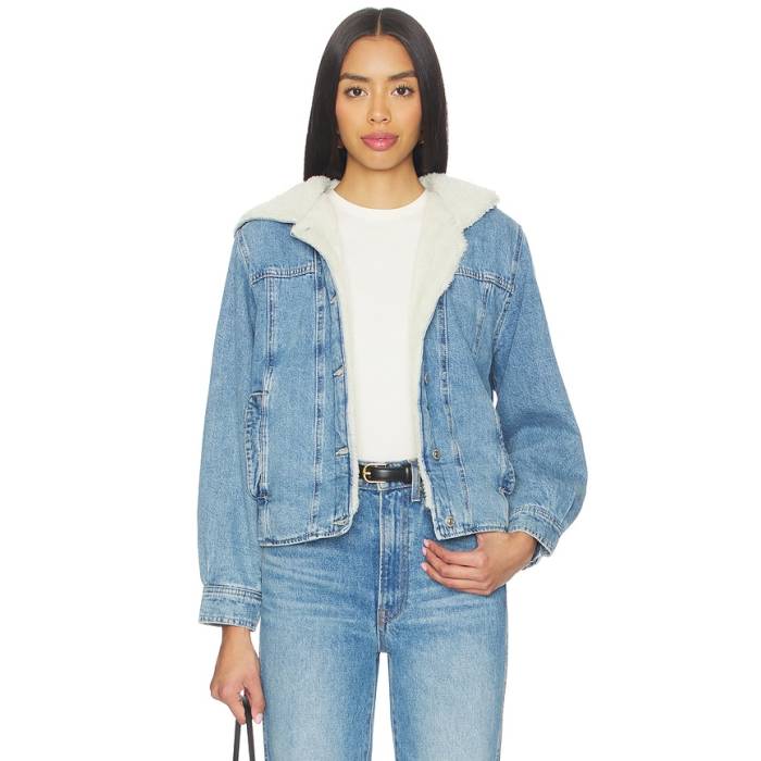フリーピープル Free People 【 X We The Free Asher Cozy Denim Jacket In Snowdrift Wash Women Snowdrift Wash 】 無償性 ジーンズ Jacket 上衣 レディース