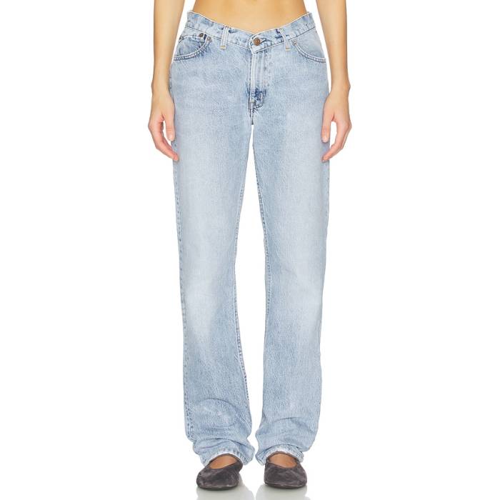 Aligrace 【 V Waist Skinny Jeans Women Light Meduim 】 スキニー デニム レディース