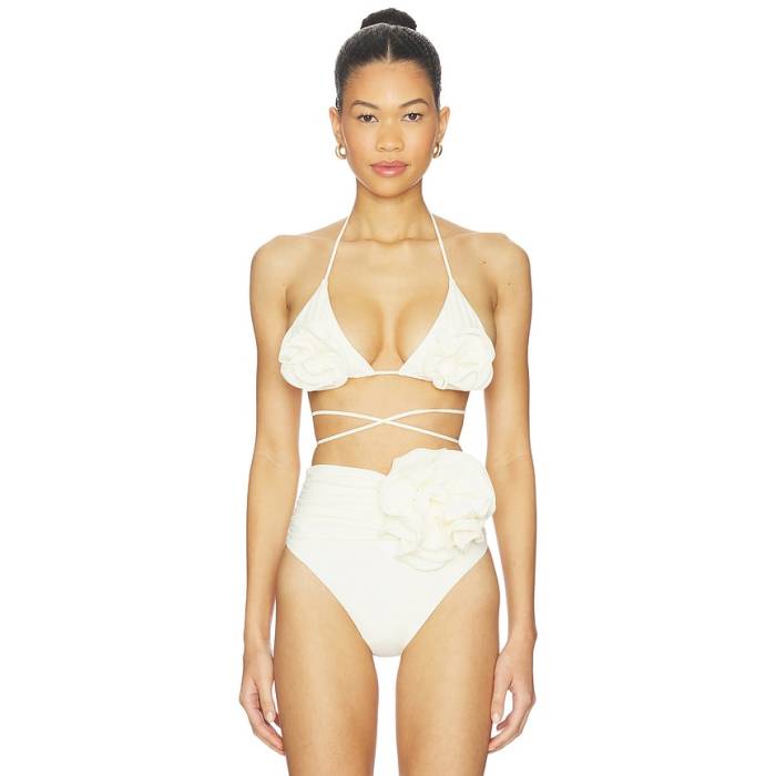 Magda Butrym 【 Bikini Top Women Cream 】 ビキニとっ始め 海水着 レディース 皮膚軟化剤