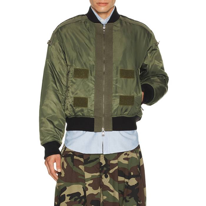 Andersson Bell 【 Flight Layered Washed Bomber Jacket Men Khaki 】 Flight 航空 Jacket 上衣 メンズ カーキ