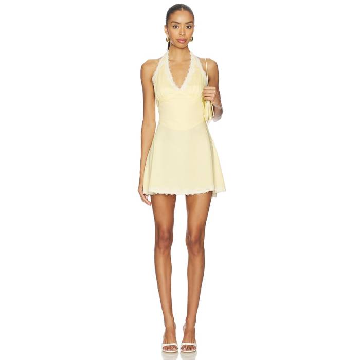 Frankies Bikinis 【 Audrey Satin Dress Women Whipped Butter Dottie 】 サテン ドレス レディース|スニケス