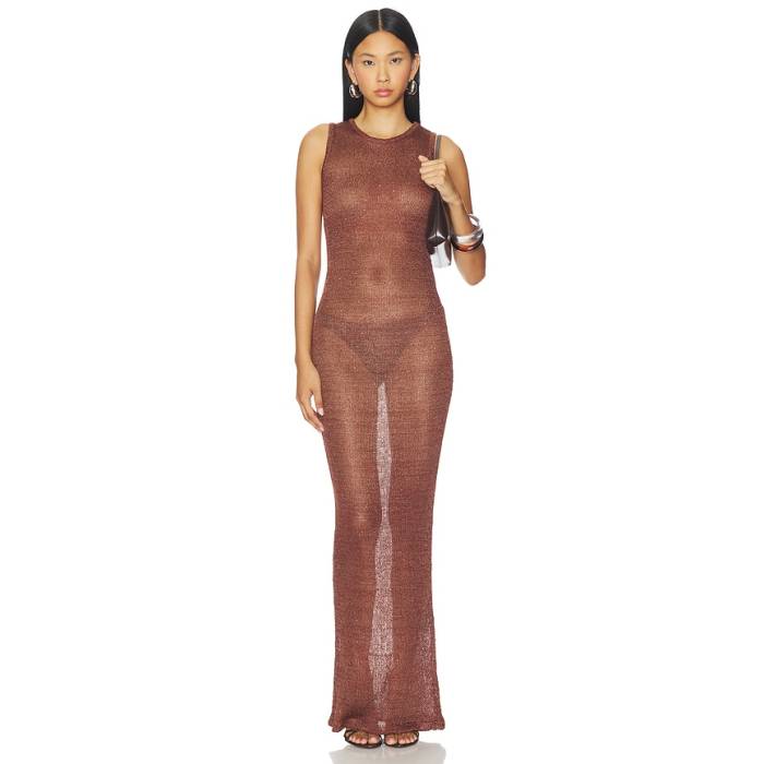 Superdown 【 Alix Maxi Dress Women Brown 】 お召しもの レディース 赤銅色 赤銅色
