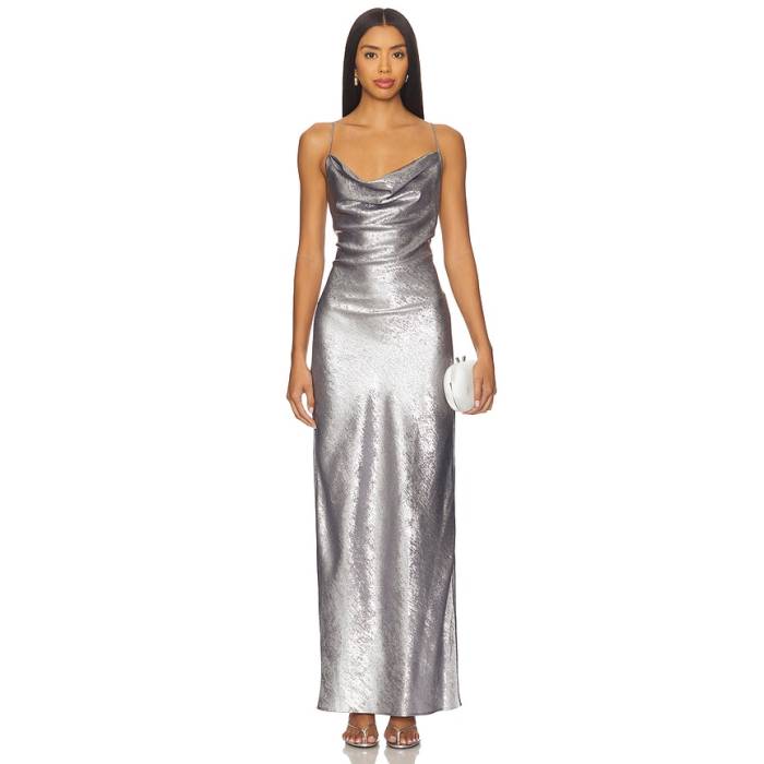 Superdown 【 Kit Maxi Dress Women Silver 】 お召しもの レディース Silver しろがね色・しろがね色