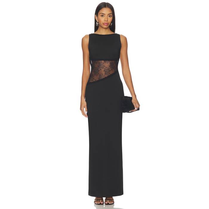 Superdown 【 Vivica Maxi Dress Women Black 】 御召しもの レディース 黒いこと 黒いこと