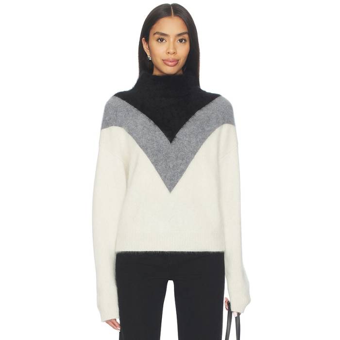 行動論理 Theory 【 Chevron Yoke Sweater Women Ivory Multi 】 調教師 レディース 象牙色