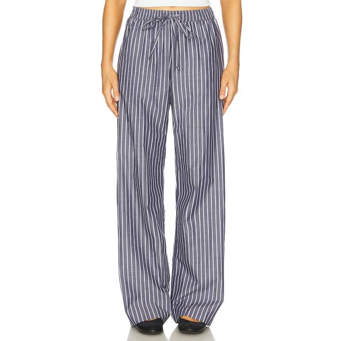 Enza Costa 【 Resort Pant Women Navy \u0026Amp; White Stripe 】 ズボン下 レディース 紺色 米国海軍 白いこと 白いこと Stripe 縞模様