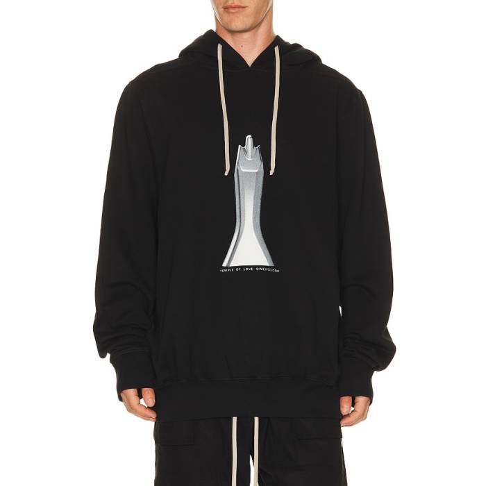 Drkshdw By Rick Owens 【 Sister Graphic Oversized Hoodie Men Black \u0026Amp; Milk 】 グラフィック フーディー パーカー メンズ 黒いこと 黒いこと