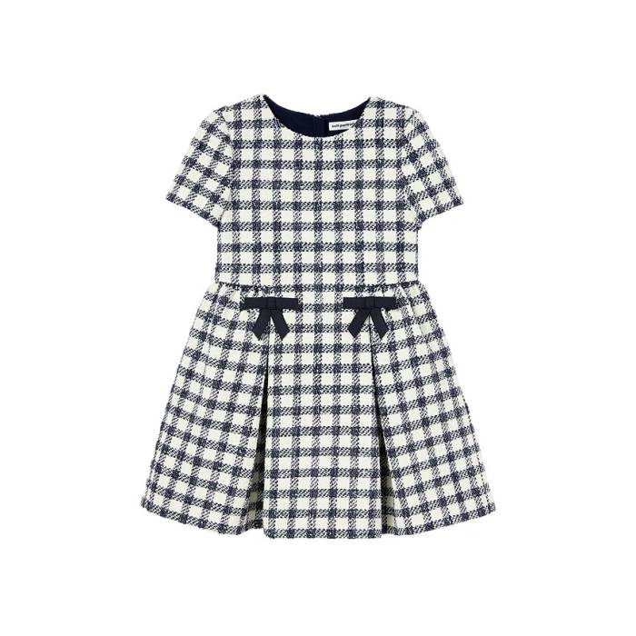 Self-Portrait 【 Kids Check Boucle Dress Girls Navy 】 御召しもの お坊っちゃん キッズ 紺色 米国海軍