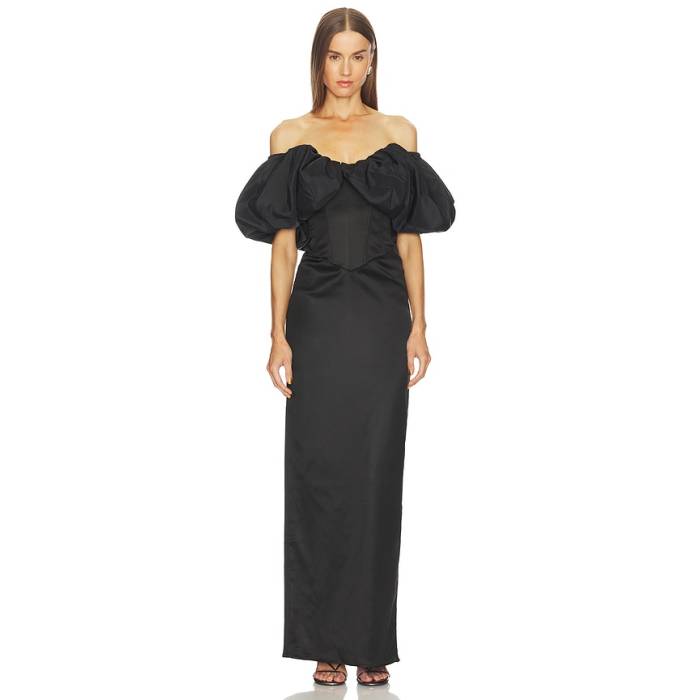 Michael Costello 【 X Revolve Ninove Maxi Dress Women Black 】 ドレス レディース 黒色 ブラック｜スニケス