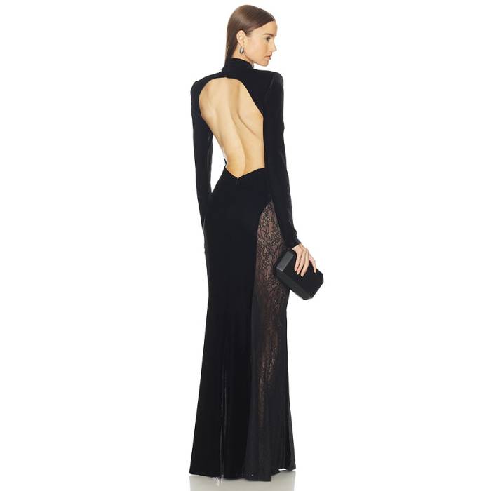 Michael Costello 【 X Revolve Sarto Velvet Gown Women Black 】 レディース 黒いこと 黒いこと