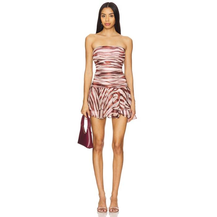 Retrofete 【 Shaniece Dress Women Earl Rose Zebra 】 お召しもの レディース Rose サクラ色