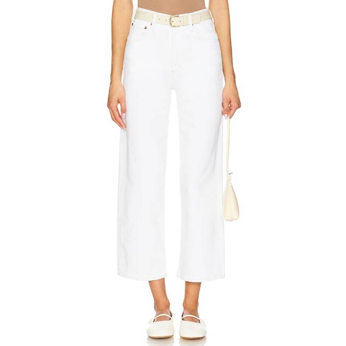 Agolde 【 Ren High Rise Wide Leg Jeans Women White Wash 】 ご機嫌 ライズ デニム レディース 白いこと 白いこと