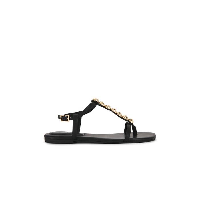 Simkhai 【 Amaya Leather Thong Flat Sandal Women Black 】 なめし革 レディース 黒いこと 黒いこと