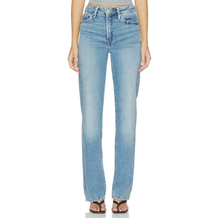 好ましいアメリカン Good American 【 Soft Tech Good True Straight Jeans Women Indigo1214 】 テック デニム レディース