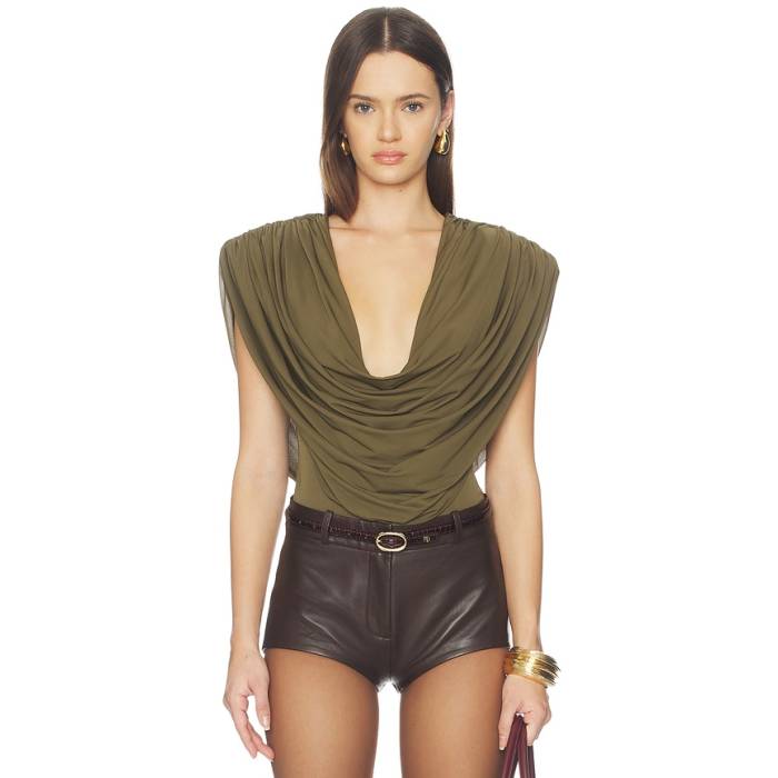Ronny Kobo 【 Cindi Bodysuit Women Burnt Olive 】 上半身背広 レディース olive オリーブ