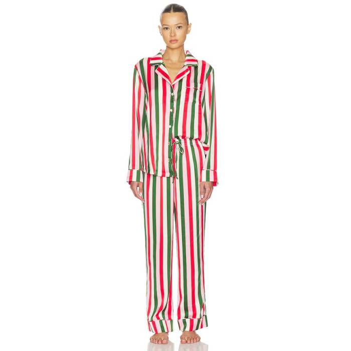 ショウミーユアムームー Show Me Your Mumu 【 Classic Pj Set Women Jolly Stripes Silky 】 古典派音楽 レディース