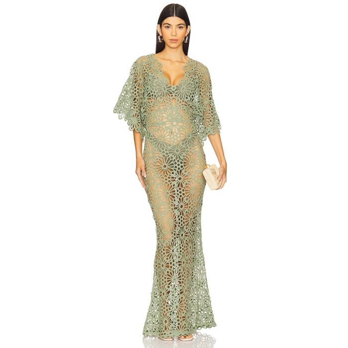 Norma Kamali 【 Obie Gown Women Vintage Green 】 レディース vintage ビンテージ・ヴィンテージ green 緑・緑であること ドレス-レディースファッション
