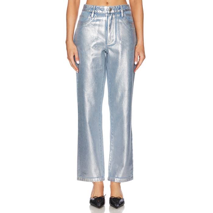 ショウミーユアムームー Show Me Your Mumu 【 Icon Straight Jeans Women Silver Coated Denim 】 アイコン デニム レディース Silver しろがね色・しろがね色 ジーンズ