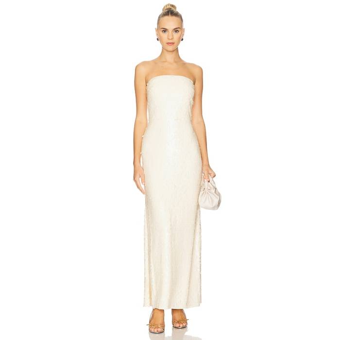 Simonmiller 【 Sculpty Strapless Sequin Dress Women Bone 】 御召しもの レディース