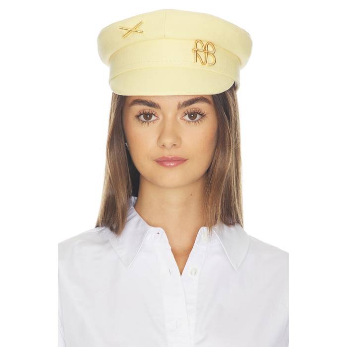 Ruslan Baginskiy 【 Gold-Tone Logo-Plaque Baker Boy Cap Women Yellow 】 キャップ 帽子 レディース yellow 黄色・イエロー|スニケス