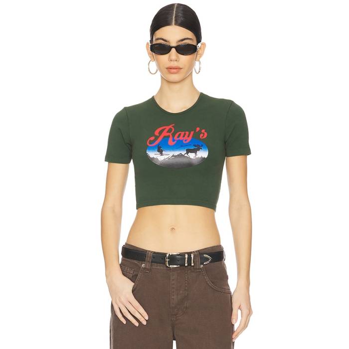 Ray\u0027s 【 X Revolve Ski Adventure Crop Top Women Green 】 Crop クロップ レディース green 緑・緑であること