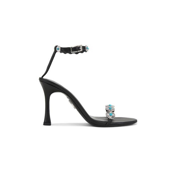 Retrofete 【 Felice Heel Women Black \u0026Amp; Turquoise 】 フェ木鼠 踵 レディース 黒いこと 黒いこと