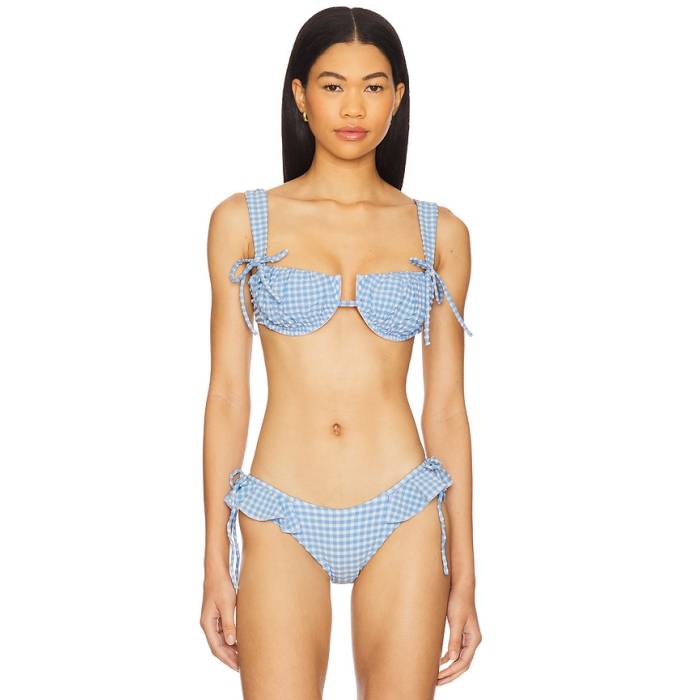 モンシー Montce 【 Petal Bikini Top Women Peri Micro Gingham 】 レディース Micro ミクロ|スニケス
