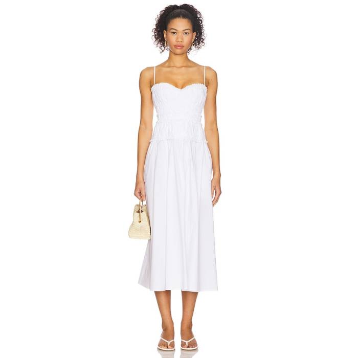 Tularosa 【 Clea Midi Dress Women White 】 御召しもの レディース 白いこと 白いこと