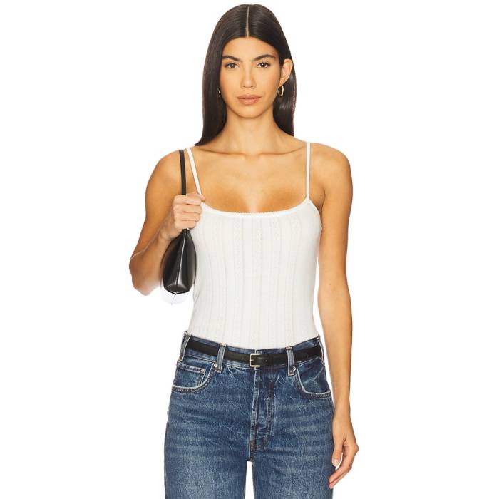 Anine Bing 【 Pia Cami Tank Women Off White 】 タンクトップ レディース 白色 ホワイト｜スニケス