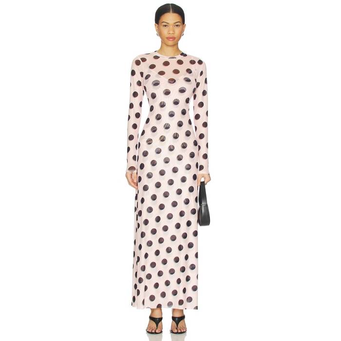 Afrm 【 Paola Dress Women Rose Blur Dot 】 御召しもの レディース Rose さくら色