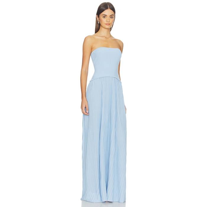 Solid \u0026 Striped 【 The Strapless Soglio Dress Women Blue Lagoon 】 お召しもの レディース 青み 青色