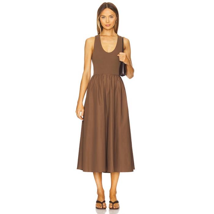 Elodie The Label 【 Audrey Dress Women Brown 】 御召しもの レディース 赤銅色 赤銅色