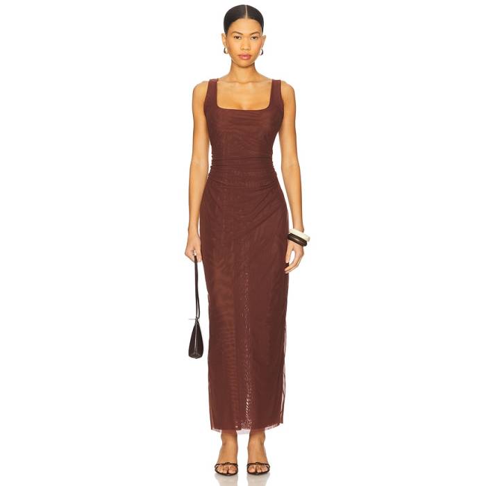 Sir. 【 Jacques Twist Midi Dress Women Espresso 】 お召しもの レディース