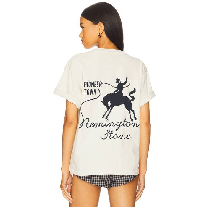 Remington Stone 【 Pioneer Town Tee Unisex Vintage Cream 】 プルオーバー ユニ一発やる vintage ビンテージ・ヴィンテージ 皮膚軟化剤