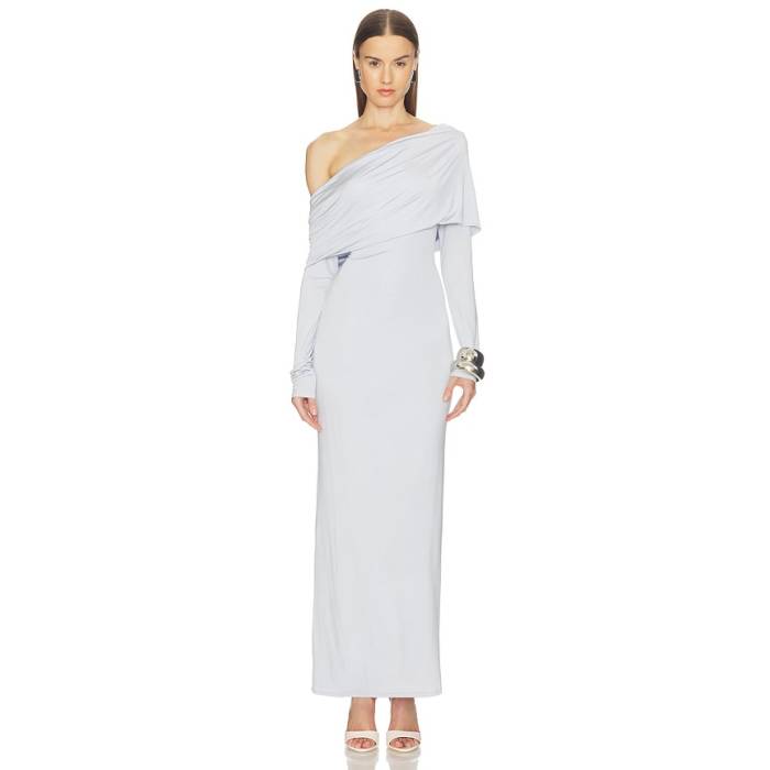 Camila Coelho 【 Lourdes Maxi Dress Women Dusty Blue 】 お召しもの レディース 青み 青色