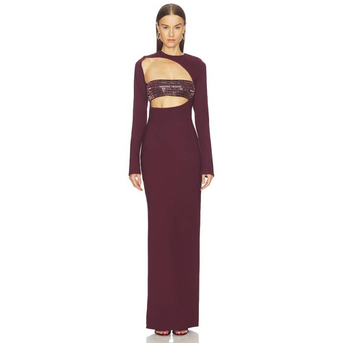Camila Coelho 【 Gelina Maxi Dress Women Burgundy 】 ドレス レディース ワイン色・バーガンディー｜スニケス