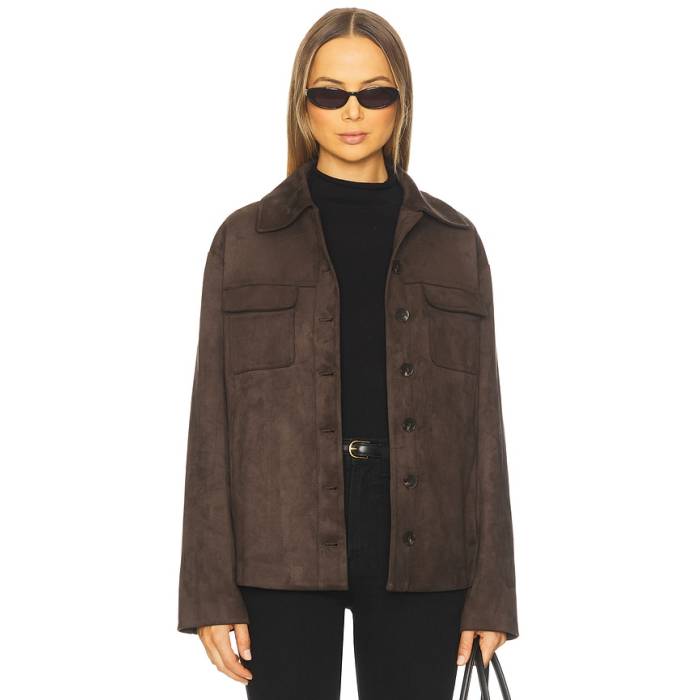 Tularosa 【 Irene Faux Suede Jacket Women Espresso Brown 】 スエード・スウェード Jacket ジャケット レディース 茶色 ブラウン|スニケス