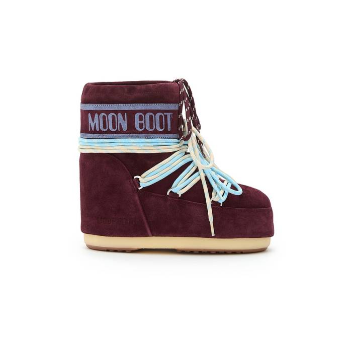 お月さまブーツ Moon Boot 【 Kids Icon Suede Low Boot Girls Burgundy 】 アイコン スエード・スウェード ブーツ お坊っちゃん キッズ ブドウ酒色・バーガンディー