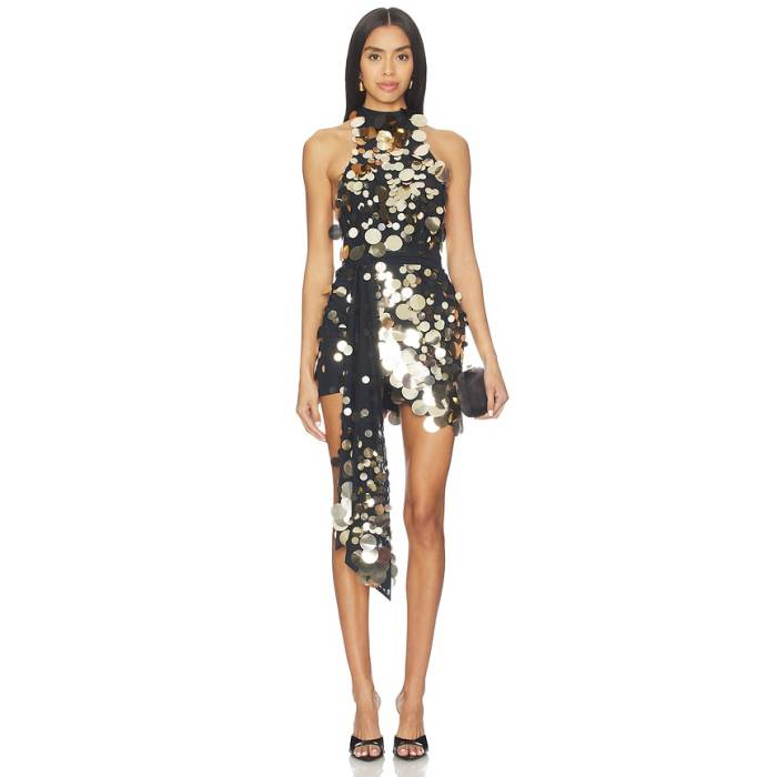 Zhivago 【 Dream Of Light Mini Dress Women Black \u0026Amp; Gold 】 意気ごみ 御召しもの レディース 黒いこと 黒いこと ゴールド