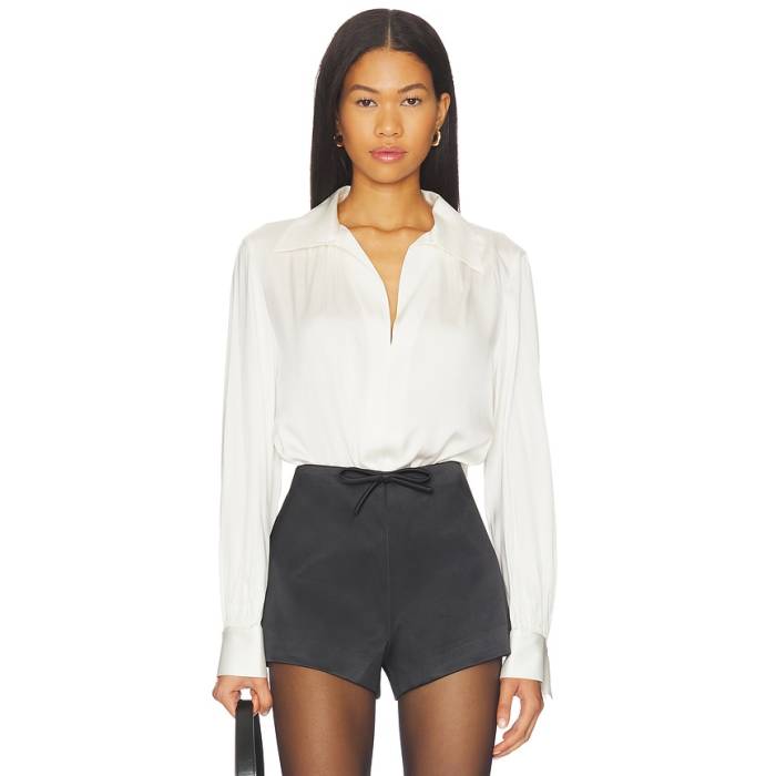 ヴィンス Vince 【 Placed Smocked Blouse Women Off White 】 レディース 白いこと 白いこと