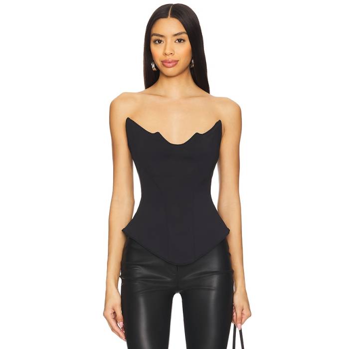 Mother Of All 【 April Zipper Corset Top Women Black 】 レディース 黒いこと 黒いこと