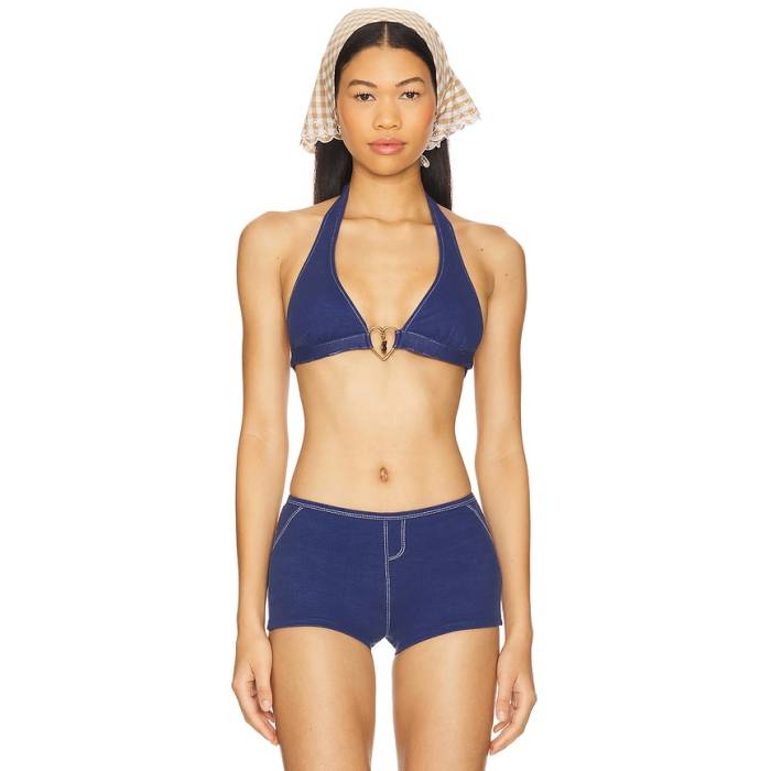 Frankies Bikinis 【 X Bella Hadid Frank Bikini Top Women Summer Denim 】 レディース Summer サマー デニム|スニケス