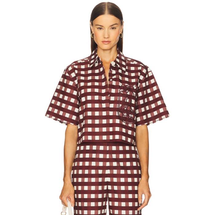 Clea 【 Flavio Boxy Shirt Women Wine Picnic 】 レディース