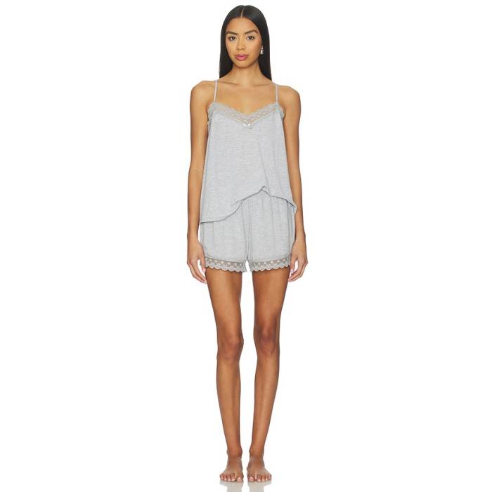 Flora Nikrooz 【 Maven Cami \u0026 Short Set With Lace Women Heather Grey 】 レディース heather ギョリュウモドキ 薄墨色 薄墨色
