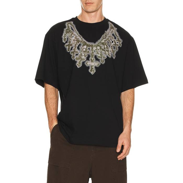 We11Done 【 Cross Necklace T-Shirt Men Black 】 首飾り プルオーバー メンズ 黒いこと 黒いこと