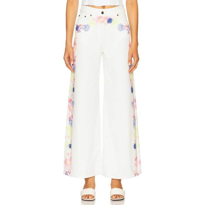 Msgm 【 Printed Wide Leg Pants Women White 】 レディース 白いこと 白いこと