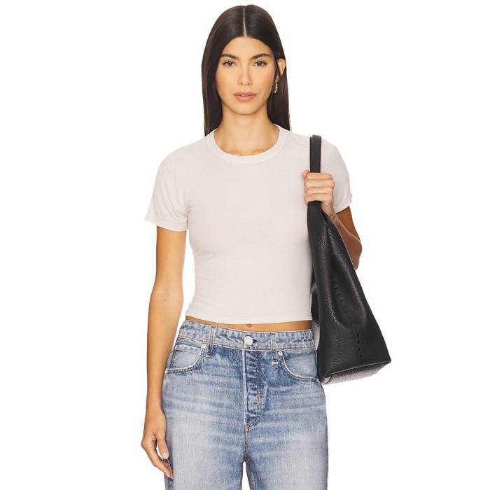 Michael Lauren 【 Rhea Short Sleeve Fitted Top Women Cloud 】 Sleeve 捩り レディース